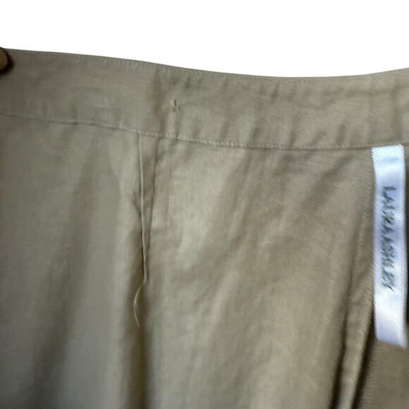 Laura Ashley Vintage wrap linen tan lightweight midi skirt size 10 - Picture 3 of 5